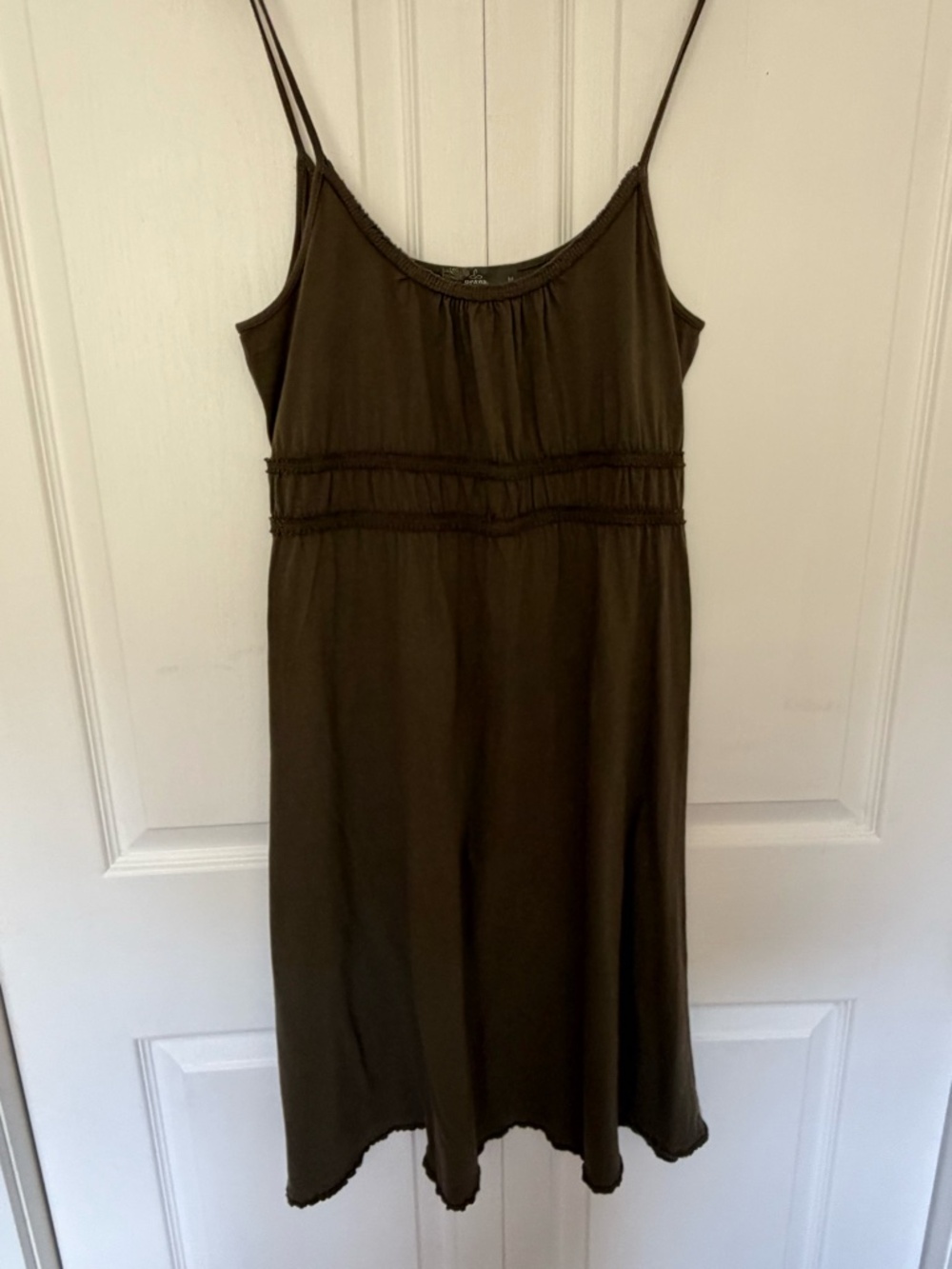 Prana Olive Green Cotton Lightweight Mid Length Summer Vacation Dress-Sz-M - Picture 2 of 16